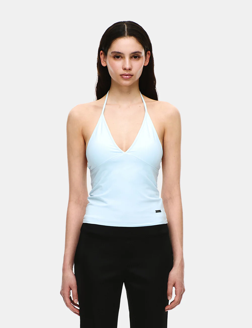 SOFT COTTON DEEP V-NECK HALTER BRA TOP - Image 9